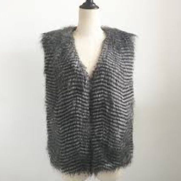 Hot Kiss Faux Fur Reversible Teddy Vest Size Large - Picture 4 of 12